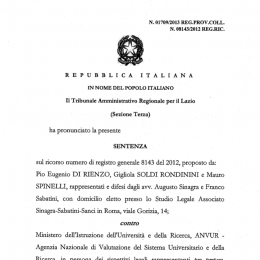 Abilitazione nazionale: sentenza TAR sulle riviste. Tutto da rifare per le aree 11 e 14?
