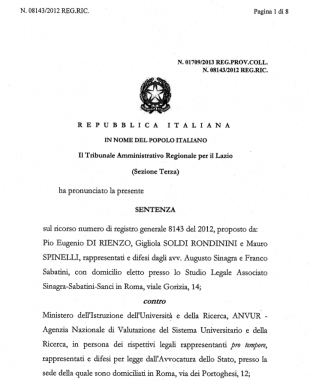 Abilitazione nazionale: sentenza TAR sulle riviste. Tutto da rifare per le aree 11 e 14?