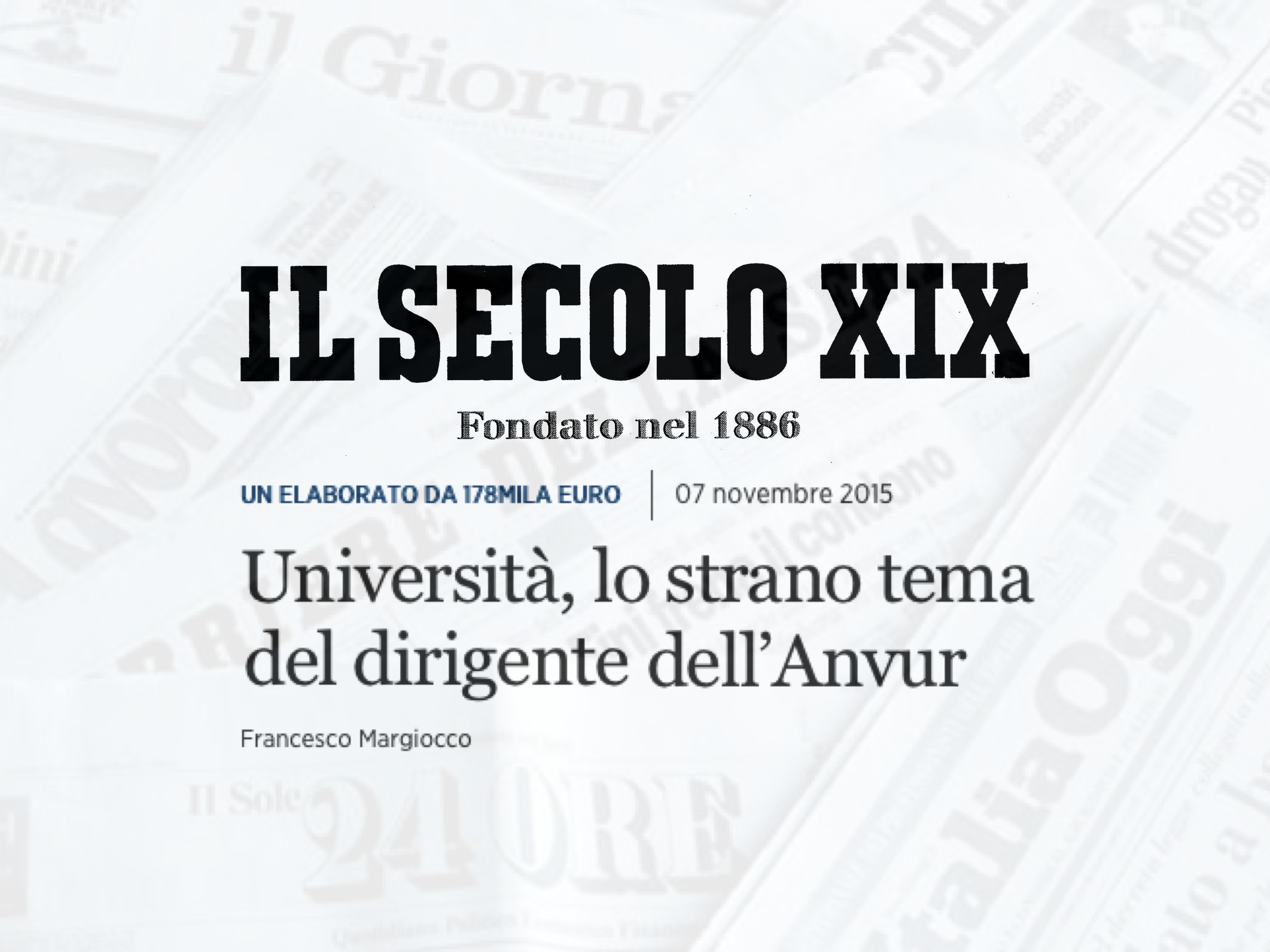 Paolo Miccoli (ANVUR): «forse non dovrei assumere quell’incarico e dovrei dare le dimissioni»