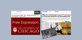 35 atenei USA adottano la “Free speech declaration” di Chicago. Chi parla a Verona lo decide Forza Nuova