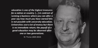 L’istruzione universitaria: «One of the highest treasures for a country»