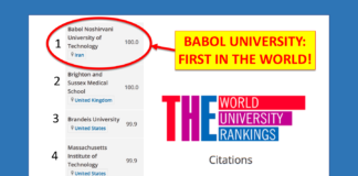 Times Higher Education: la Babol University supera MIT, Stanford e Harvard per “research influence”