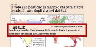 I Meridionali barano ai test INVALSI: ecco perché votano 5 Stelle, parola del Sole 24 Ore.