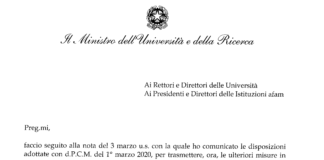 Nota MIUR del 5 marzo 2020: specificazioni in tema di coronavirus