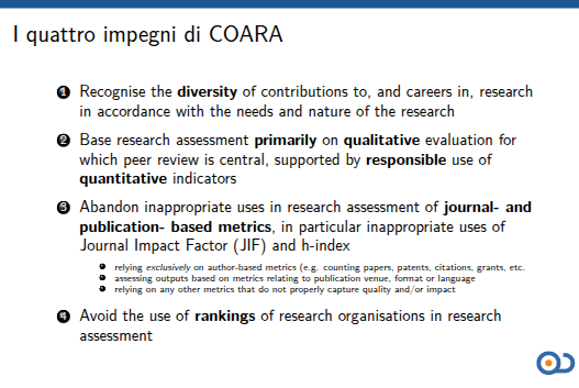 I quattro impegni di COARA